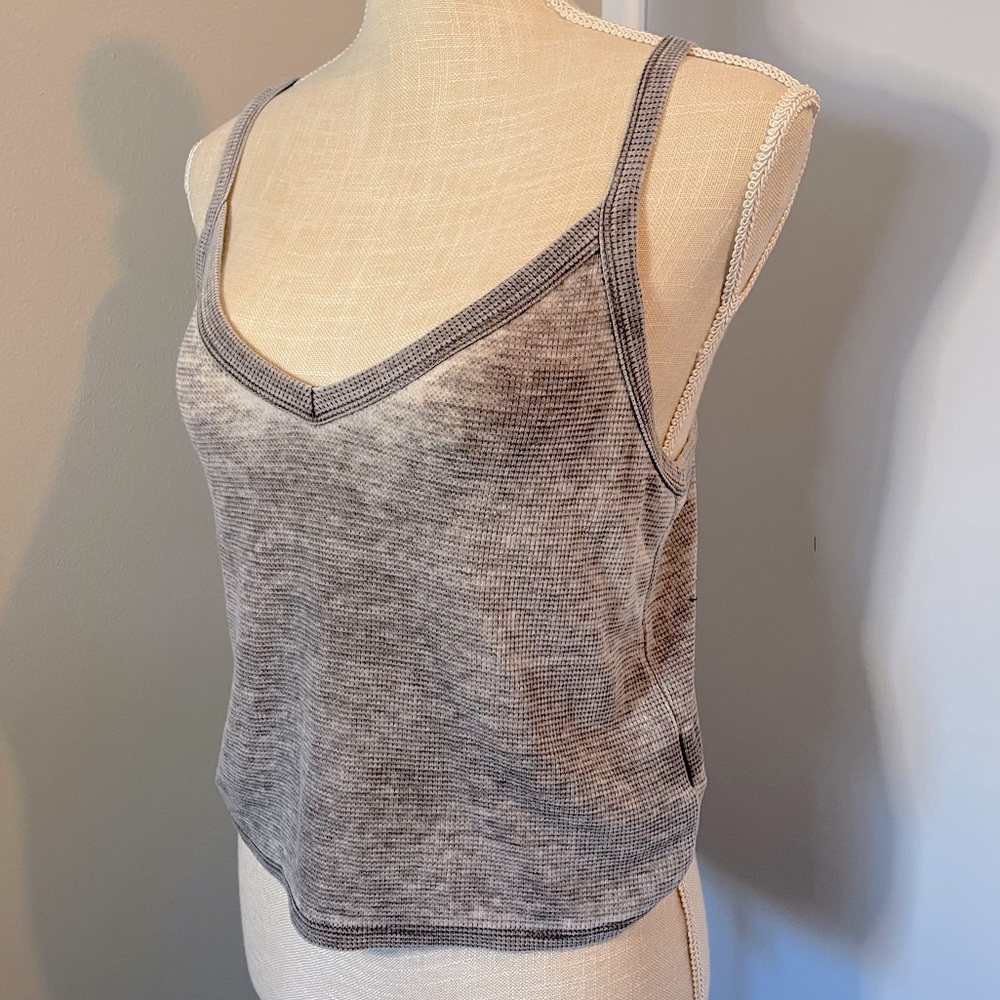Grey Distressed Wash Soft Tank Top